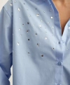 Taş Detaylı Gömlek Mavi