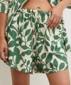 Yaprak Desenli Şortlu Takım Yeşil