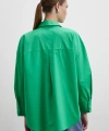 Oversize Pamuklu Gömlek Yeşil