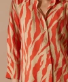 Zebra Desen Modal Gömlek Zebra Desen Turuncu