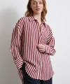 Çizgili T Kol Gömlek Bordo
