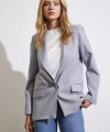 Tek Düğmeli Blazer Ceket Gri