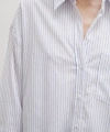 Çizgili Pamuklu Gömlek Mavi