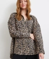 Leopar Desen Javanez Gömlek Siyah