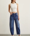 Yüksek Bel Mom Jean Mavi