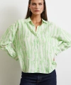 Zebra Desen Modal Gömlek Yeşil