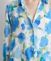 Çok Renkli Çiçek Desenli Gömlek Lacivert
