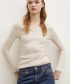 Kayık Yaka Bluz Bej
