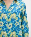 Lotus Desenli Gömlek Mavi