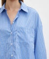 İnce Çizgili Gömlek Mavi