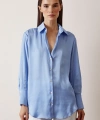 Basic Saten Gömlek Açık Mavi