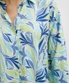 Baskılı Modal Gömlek Mavi