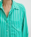 Çizgili Poplin Gömlek Yeşil