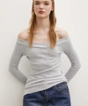 Kayık Yaka Bluz Gri