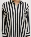 Robalı Çizgili Gömlek Siyah