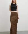 Leopar Desenli Verev Etek Kahve