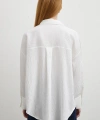 Kraşlı Cepli Gömlek Beyaz