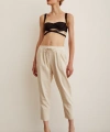 Örgü Kemerli Pantolon Bej