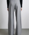 Yüksek Bel Geniş Paça Pantolon Gri