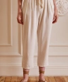 Beli İpli Salaş Gabardin Pantolon Ekru