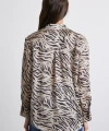 Zebra Desen V Yaka Gömlek Taş