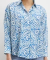 Şal Desen Modal Gömlek Mavi