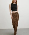 Leopar Desenli Verev Etek Kahve
