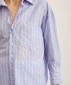 Çizgili Poplin Gömlek Açık Mavi