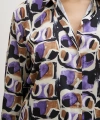 Van Gogh Desenli Gömlek Mor