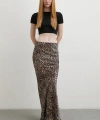 Leopar Desenli Verev Etek Bej