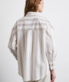 Kahve Çizgili Gömlek Ekru