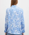 Desenli Gofret Saten Gömlek Açık Mavi
