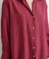 Paralel Çizgili Gömlek Bordo