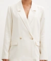 Çift Düğmeli Blazer Ceket Ekru