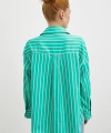 Çizgili Poplin Gömlek Yeşil