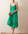 Sırtı Büzgülü Askılı Elbise Yeşil
