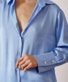 Basic Saten Gömlek Açık Mavi