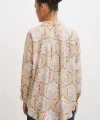 Çini Desenli Modal Gömlek Kahve