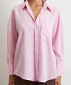 Çizgili Oversize Gömlek Pembe