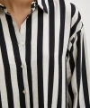 Robalı Çizgili Gömlek Siyah