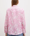 Desenli Gofret Saten Gömlek Pembe