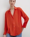 V Yaka Viskon Gömlek Oranj