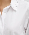 Yaka İncili Poplin Gömlek Beyaz