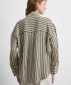 Çizgili T Kol Gömlek Haki