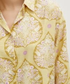 Çini Desenli Modal Gömlek Sarı
