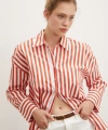 Cepli Çizgili Gömlek Oranj