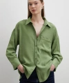 Mars Tencel Dökümlü Gömlek Yeşil