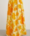 Beli Lastikli Batik Desen Piliseli Etek Sarı