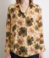 Çiçekli Vual Gömlek Haki