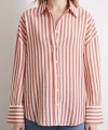 Çizgili T Kol Gömlek Kiremit